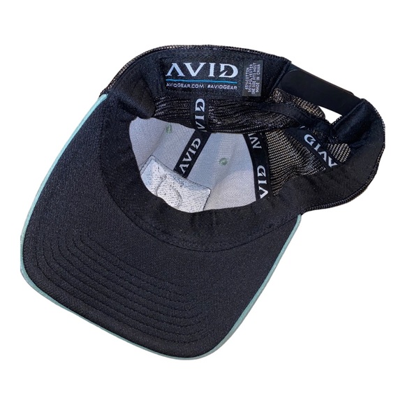 Vintage Avid Mint Green & Black Fishing SnapBack Baseball Hat Cap - Picture 4 of 4